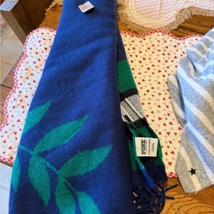 Victoria's Secret Blue and Green Leaf Scarf PINK